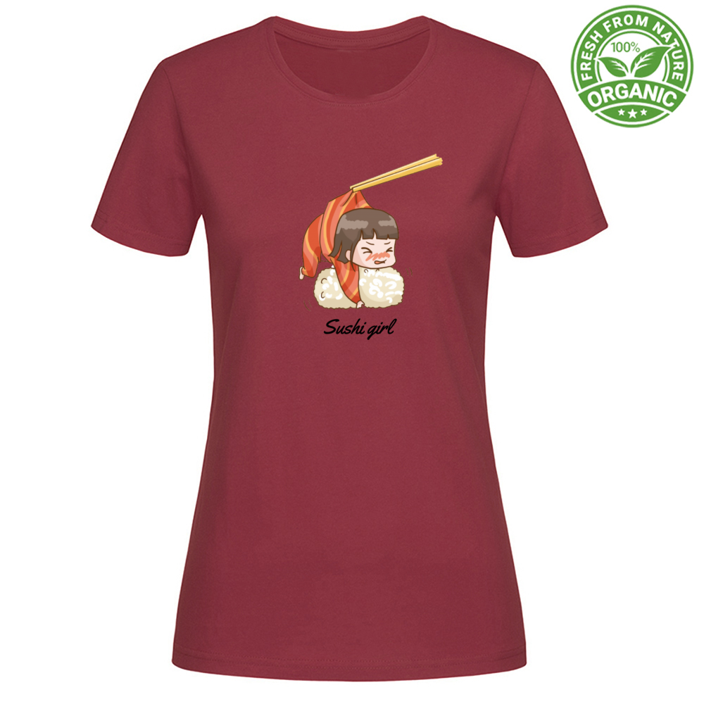 T-Shirt Woman Organic Sushi Girl Mod 2