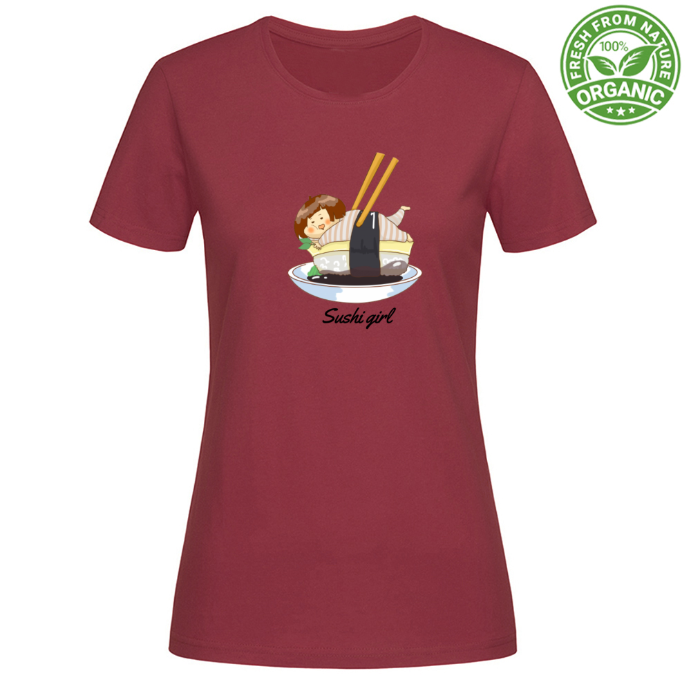 T-Shirt Woman Organic Sushi Girl Mod 3