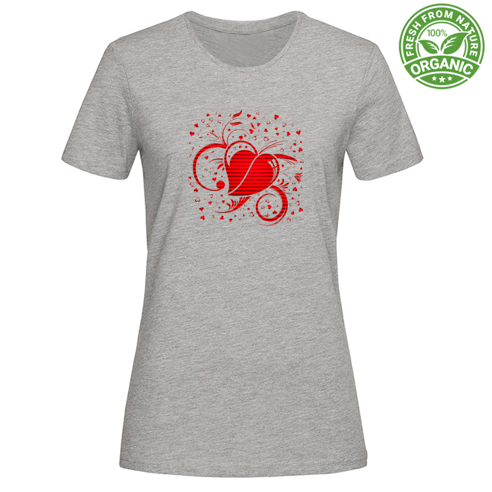 T-Shirt Woman Organic Floral Heart