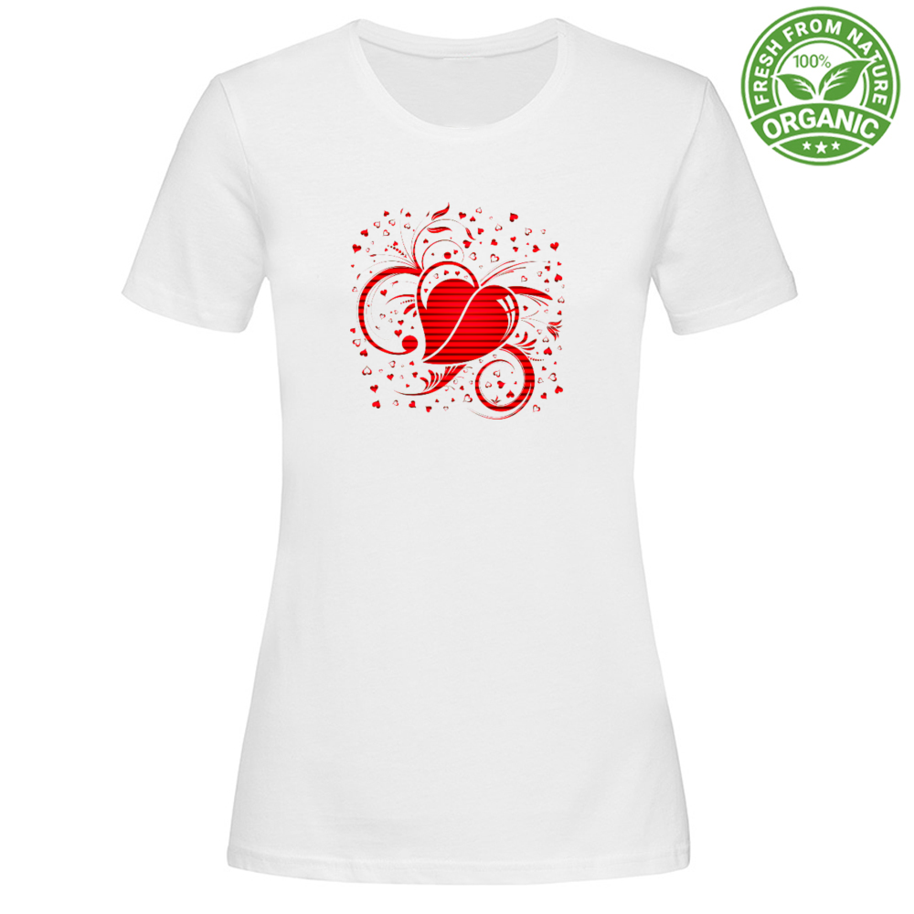 T-Shirt Woman Organic Floral Heart