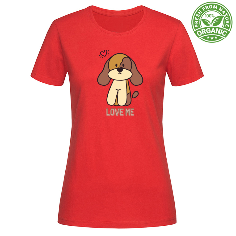 T-Shirt Woman Organic Love me dog