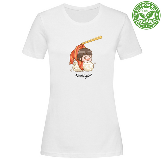 T-Shirt Woman Organic Sushi Girl Mod 2