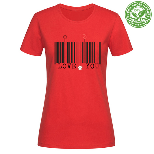 T-Shirt Woman Organic Loveyou  Barcode